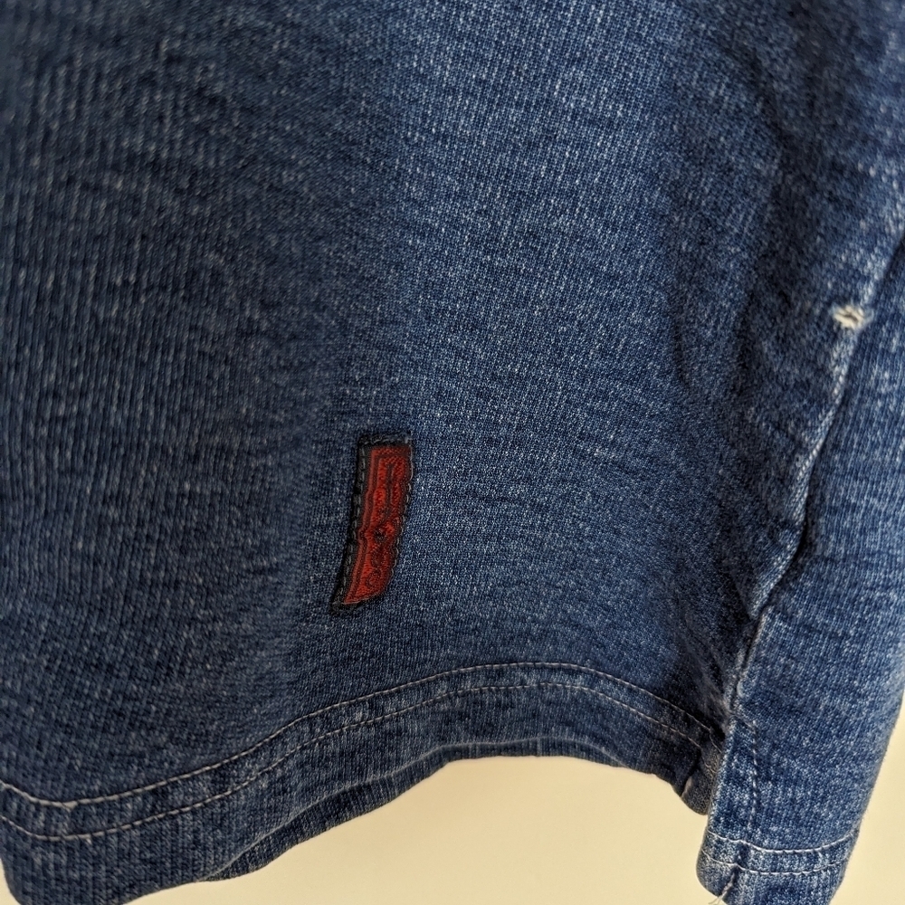 VTG Elisabeth Liz & Co Retro Cotton Denim & Red Half Zip Pullover Sweatshirt - Picture 5 of 6